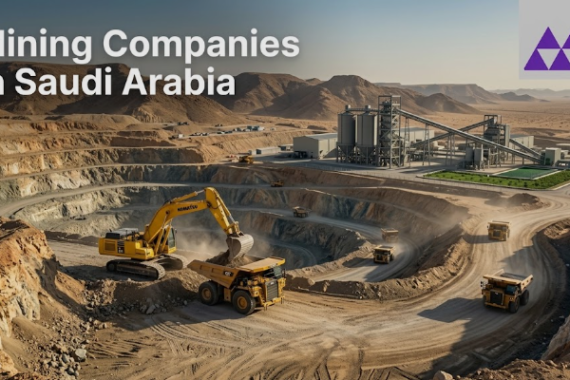 Mining operations and mineral exploration in Saudi Arabia with heavy equipment and WECO branding